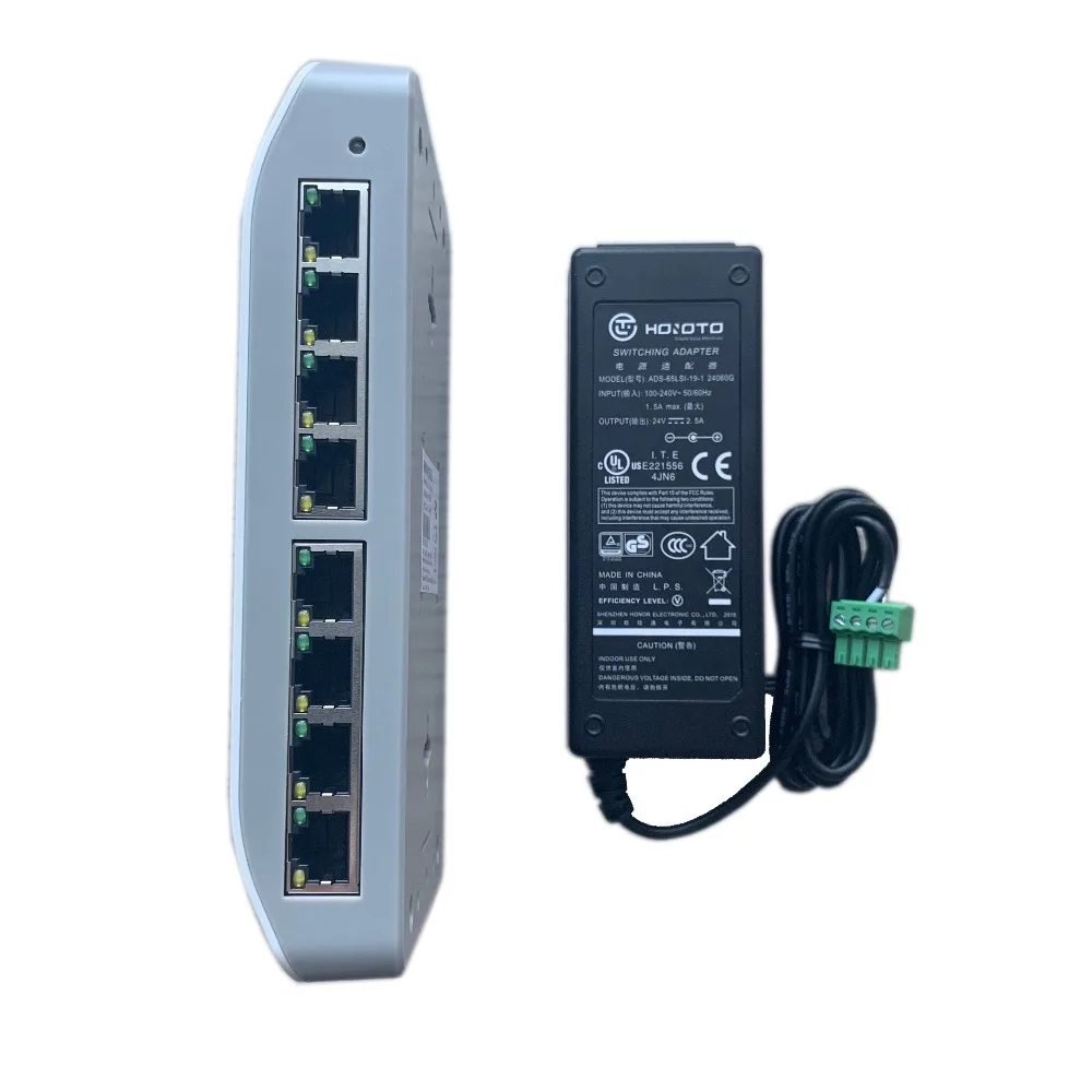HIK DS-KAD606-N(DS-KAD606-P) для ip-видеодомофона включает адаптер питания, блок питания, 6 устройств