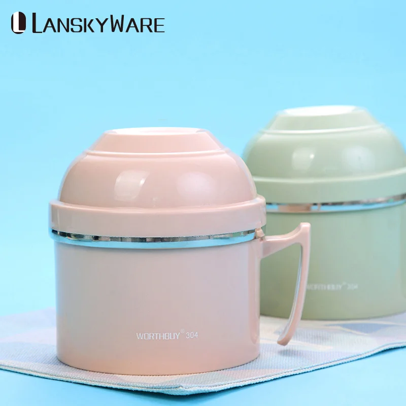 LANSKYWARE креативный японский контейнер для завтрака детский пищевой контейнер дети из нержавеющей стали Bento Box кухня мгновенная супница Cu
