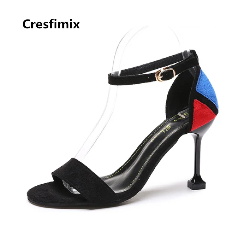Cresfimix femmes hauts talons/милые женские туфли из флока на высоком каблуке Сезон весна лето