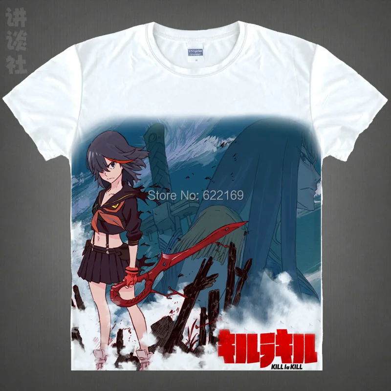 Японская аниме футболка Kill la Ryuko Matoi Goku Униформа хлопковая рубашка костюмы для