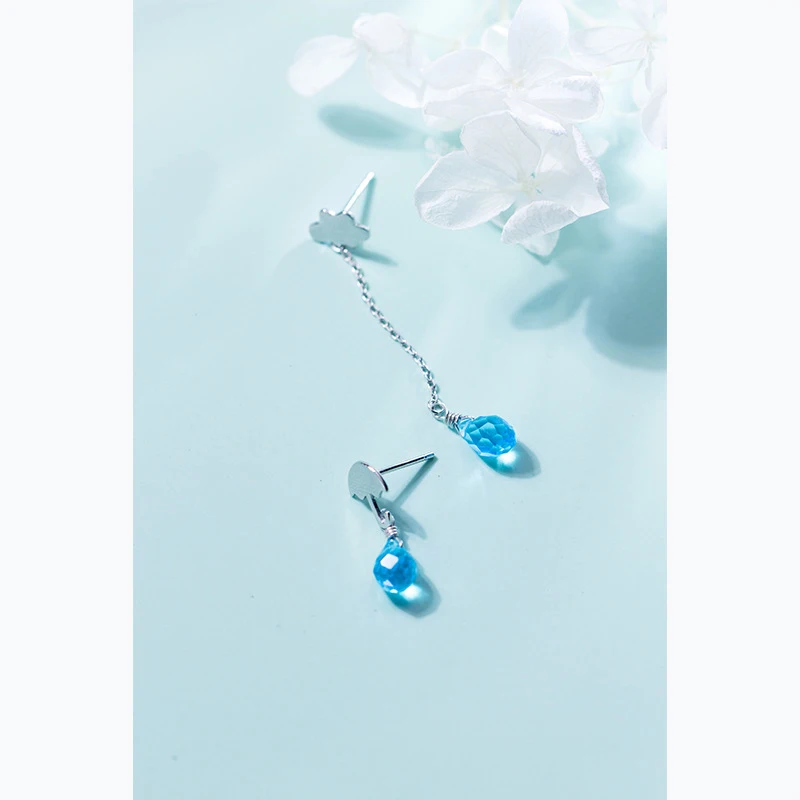 INALIS новые изящные милые Асимметричные висячие серьги из стерлингового серебра