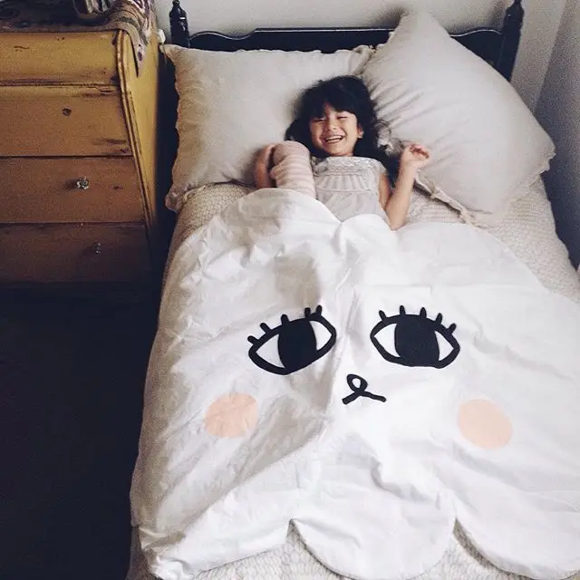 Детское одеяло с мультяшной улыбкой и облаком хлопковое Пеленальное Одеяло