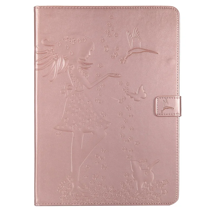 Планшет Funda для Apple iPad Pro 12,9 дюймов роскошный женский Кот кожаный, в виде бумажника, Магнитный флип-чехол с подставкой - Цвет: Шампанское