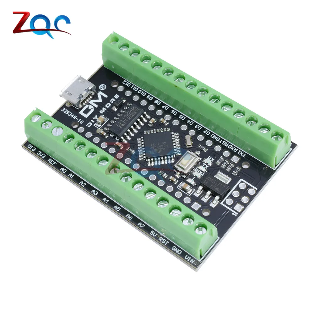 Micro USB Atmega328P Nano V3.0 CH340 USB драйвер с терминальным адаптером Плата расширения 2 в 1 микроконтроллер модуль для Arduino