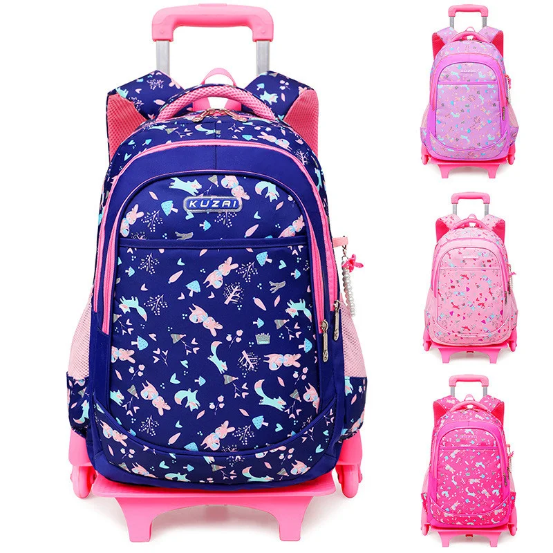 

Latest Removable 2/6 Wheels Kids boys girls Trolley Schoolbag Luggage Book Bags Backpack Children School Bags travel luggage