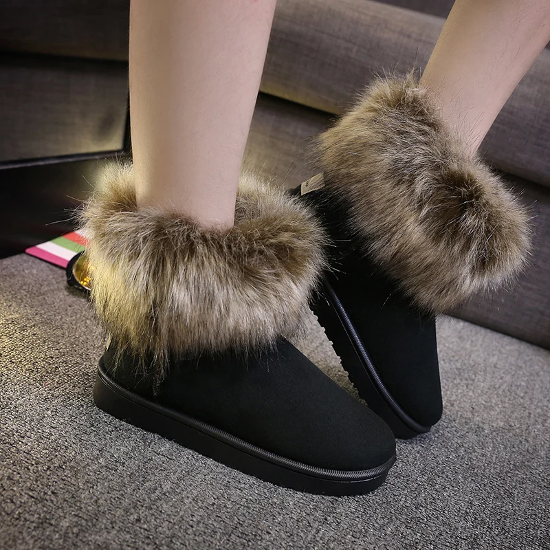 2019 зимние женские сапоги новый стиль утепленные на плоской подошве теплые