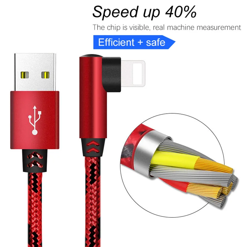 90 градусов быстрая зарядка usb для Lightning Кабель type c кабель передачи данных