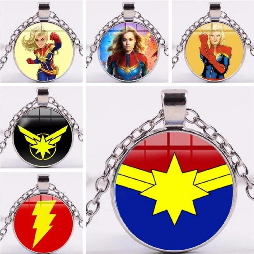 Новое ожерелье marvel Capitaine Marvel с фигуркой Мстители 4 Super Hore MS брелок кулон косплей