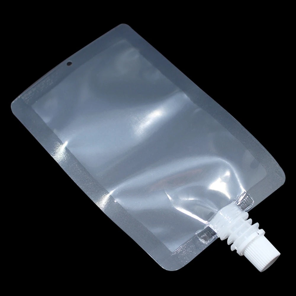 

30pcs/Lot Retail Plastic Clear Beverage Spout Bag Packaging for Milk Juice Storage Poly Squeeze Pouch Sealed Liquid Packing Bag