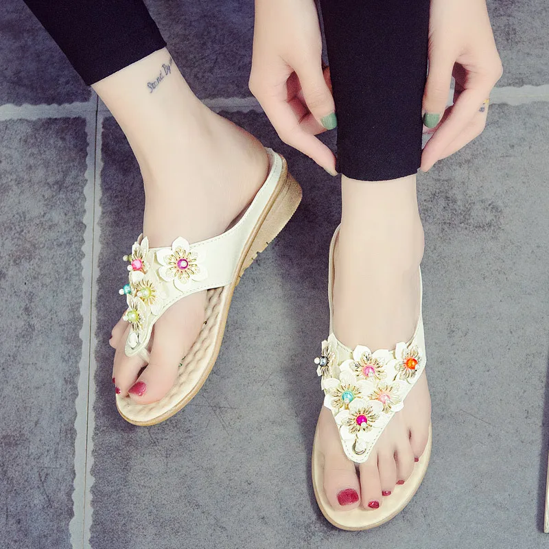 Женская летняя Классическая Свадебная обувь на танкетке с цветочным принтом и