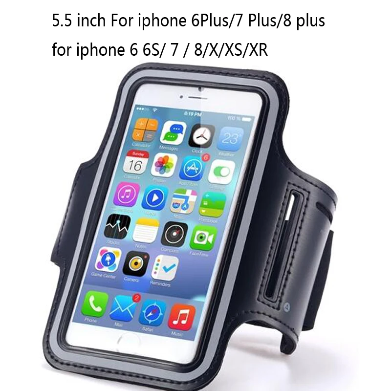 5.5 inch black 5,5-6,3 дюймов водонепроницаемый спортивный нарукавник для бега в тренажерном зале для iPhone спортивный нарукавник для бега держатель для сотового телефона чехол - Цвет: 5.5 inch black