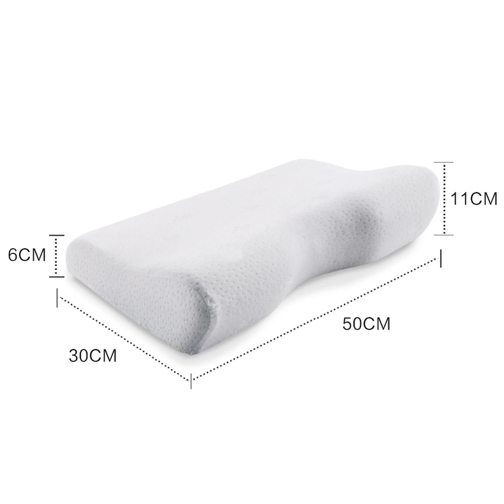 

1pc Memory Foam Bedding Pillow Neck Protection Slow Rebound Memory Foam Pillow Health Cervical Neck White 50 * 30 * 11 cm