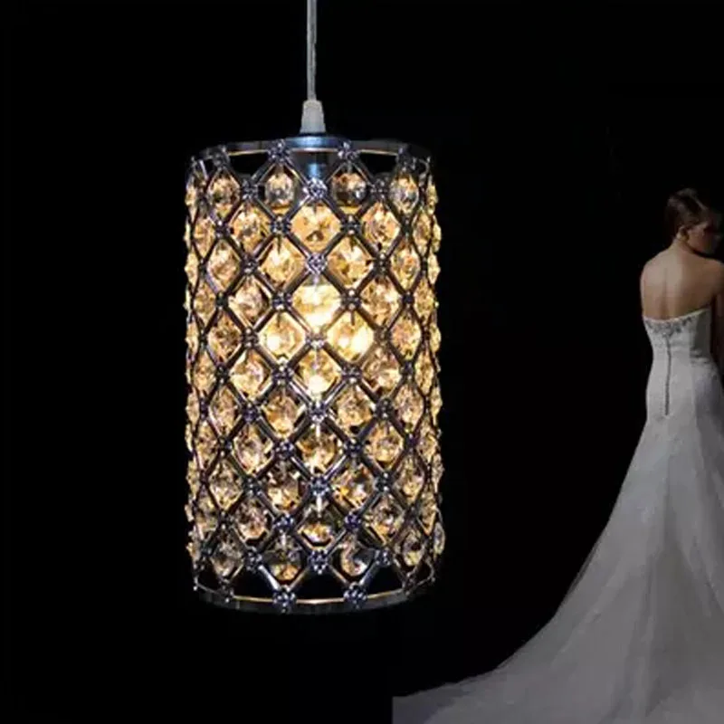 

[HQXING] Modern single gold crystal led chandelier light crystal lights aisle high power light hanging lamp AC85-265V