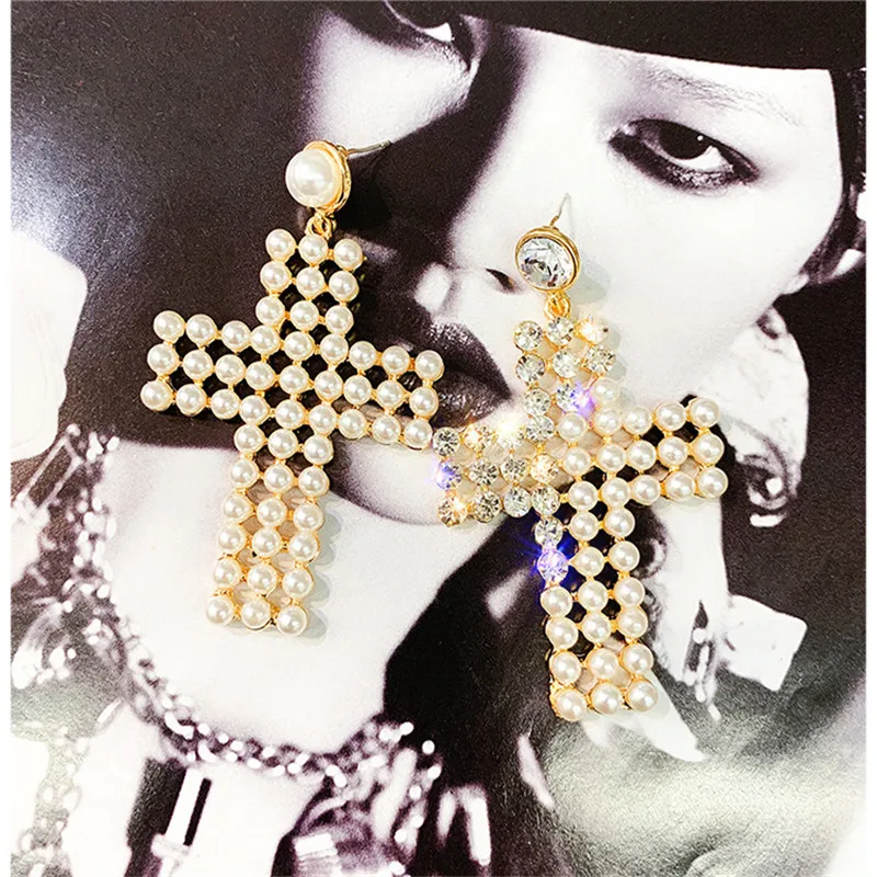 FYUAN корейский стиль Серьги капли с крестиком для женщин девушек 2019 Bijoux большие
