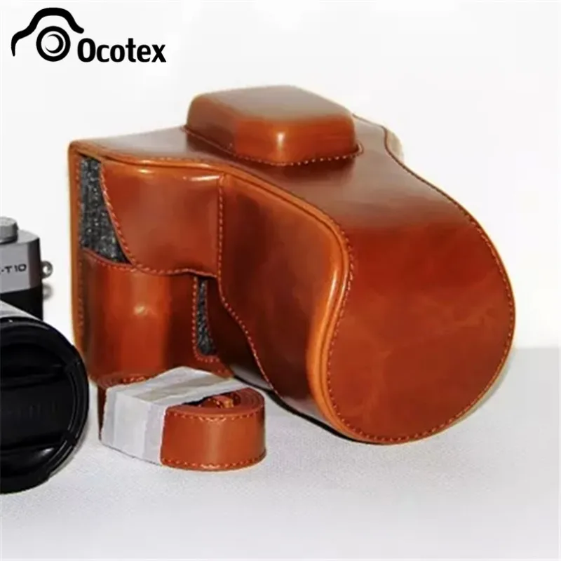 Ocotex PU кожаный чехол для Fujifilm Fuji X T10 XT10 18 55 мм 16 50mmmii XT20 XT 20 XT30 30 сумка камеры черный