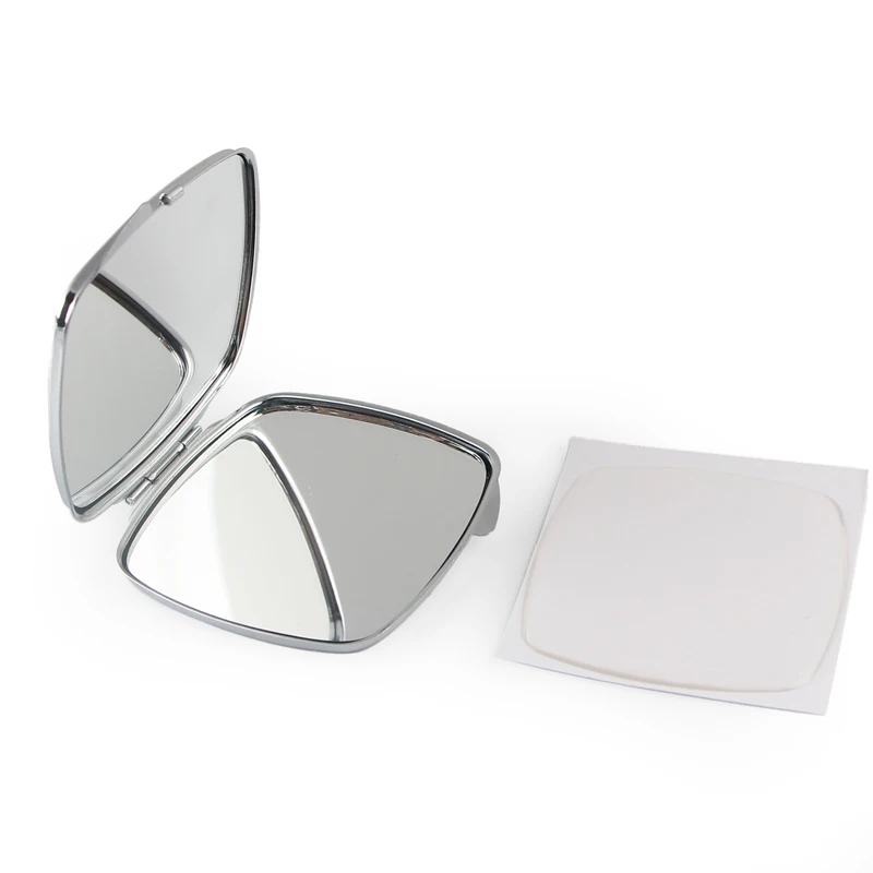 Квадратный персонализированные зеркало compac серебро Портативный для макияжа с