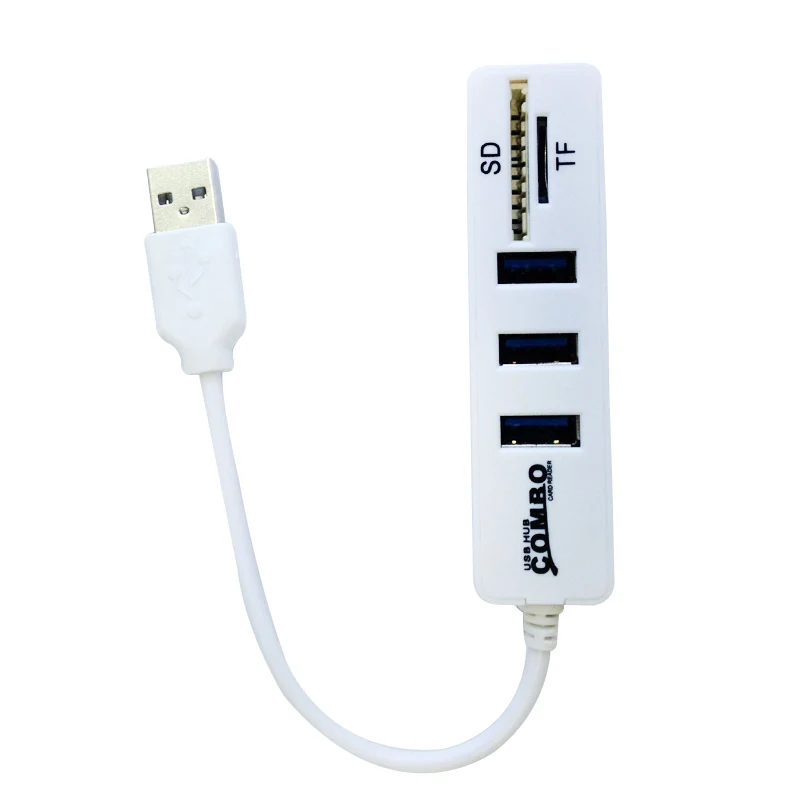 Combo Super Speed Usb 2.0 3 Port Splitter Hub+Usb Card Reader Cardreader Connector | Docking Stations &amp USB Hubs