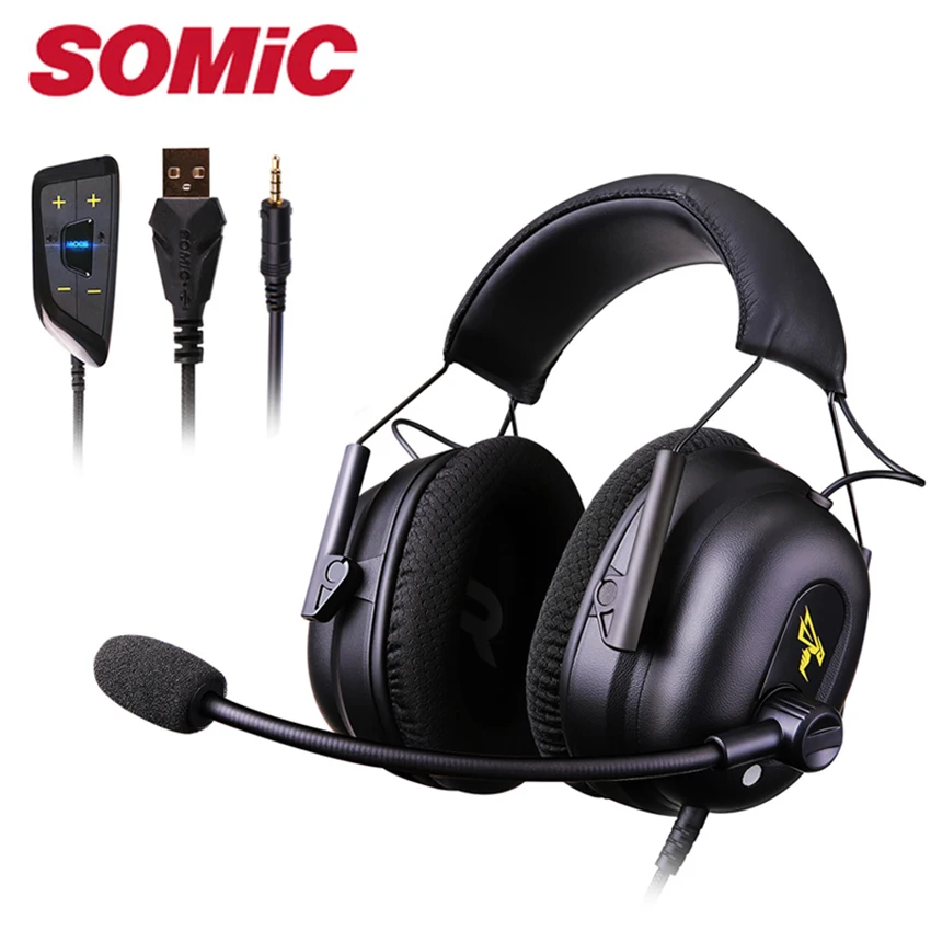 Somic G936N стерео игровая гарнитура шлем PS4 7,1 Виртуальная объемная USB геймерские наушники проводные с микрофоном для компьютерных игр