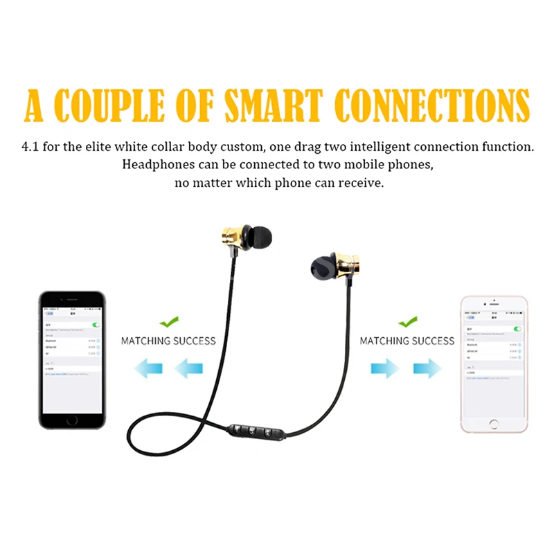 Магнитные музыкальные bluetooth наушники Xt11 Спортивная Беспроводная гарнитура с