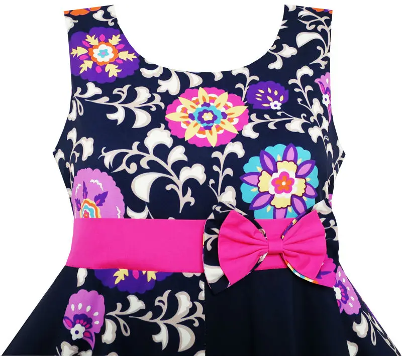 Sunny Fashion платья для девочек платье Асимметричный Цветок Галстук-бабочка Рукавов