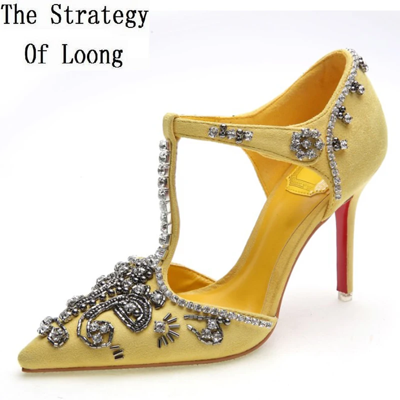 Летние женские сандалии на очень высоком каблуке с острым носком и пряжкой разы