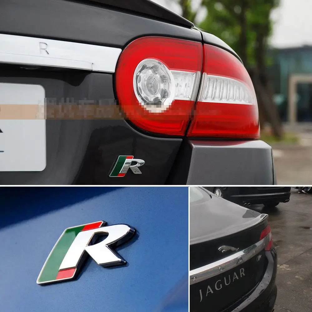 3D металлический логотип R гоночная Спортивная Автомобильная наклейка с эмблемой