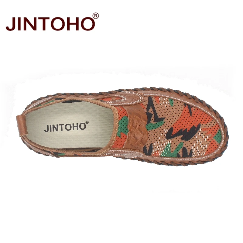 Туфли JINTOHO Мужские дышащие Повседневная модная обувь без застежки брендовые