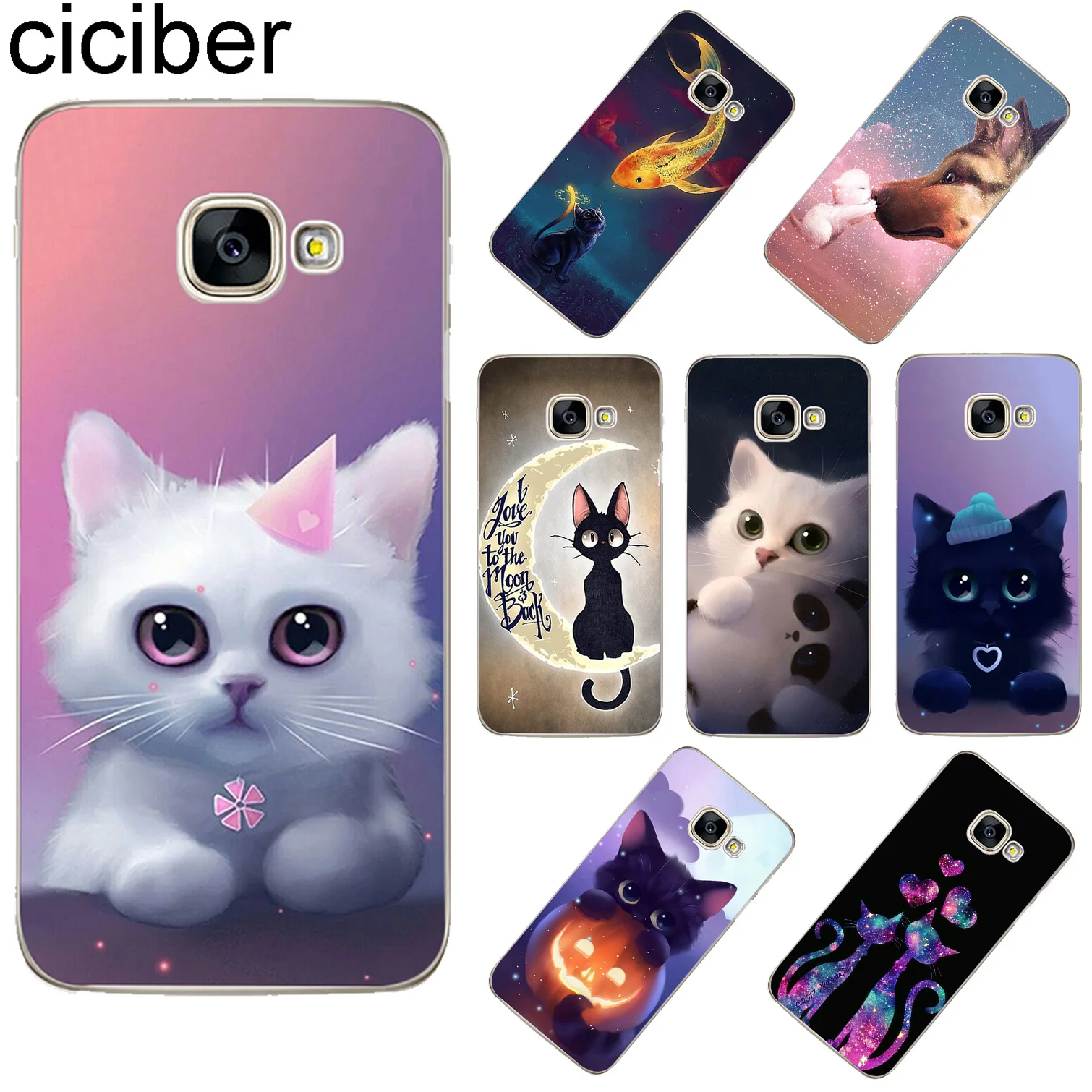 Ciciber для samsung Galaxy A5 A3 A7 A6S A8 плюс A8 A9 PRO Чехол Мягкий ТПУ милые Чехлы для телефона с изображением котенка, одежда Fundas Coque