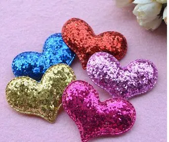 

10pc/lot onion powder Heart design hair, clothes decor patch fashion accessories appliques appliques on patches