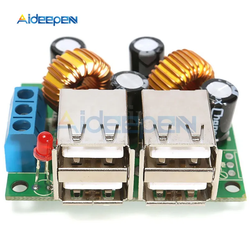 4 четыре USB порта A5268 понижающий блок питания конвертер плата модуль DC 12V 24V 40V до 5V 5A