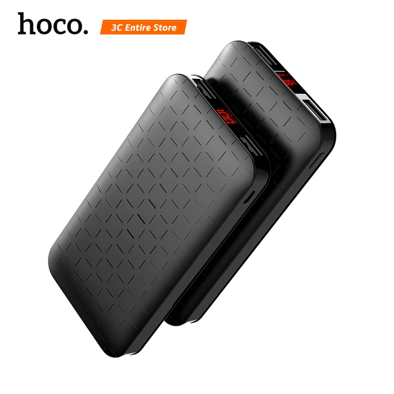 HOCO 10000 mAh Dual USB power Bank для iPhone samsung bank с светодиодный дисплеем мобильных телефонов