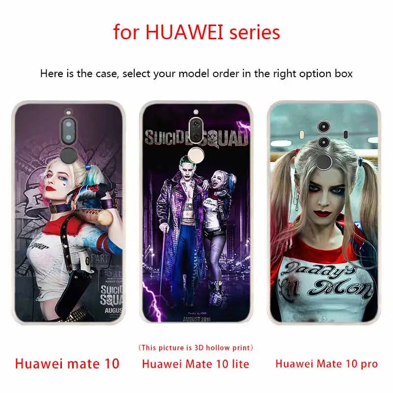 Мягкий силиконовый чехол "," Джокер "," Харли Квинн "для huawei Коврики 20 10 Lite 20 pro s Nova 3 4 3i y9 y6 y5 y7 pro 20X крышка