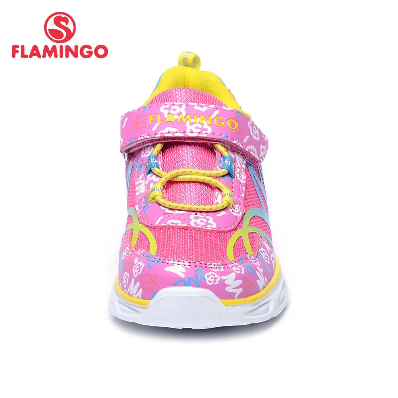 Фламинго Новое поступление 2017 года градиент цвета Дети Осень hook & loop кроссовки