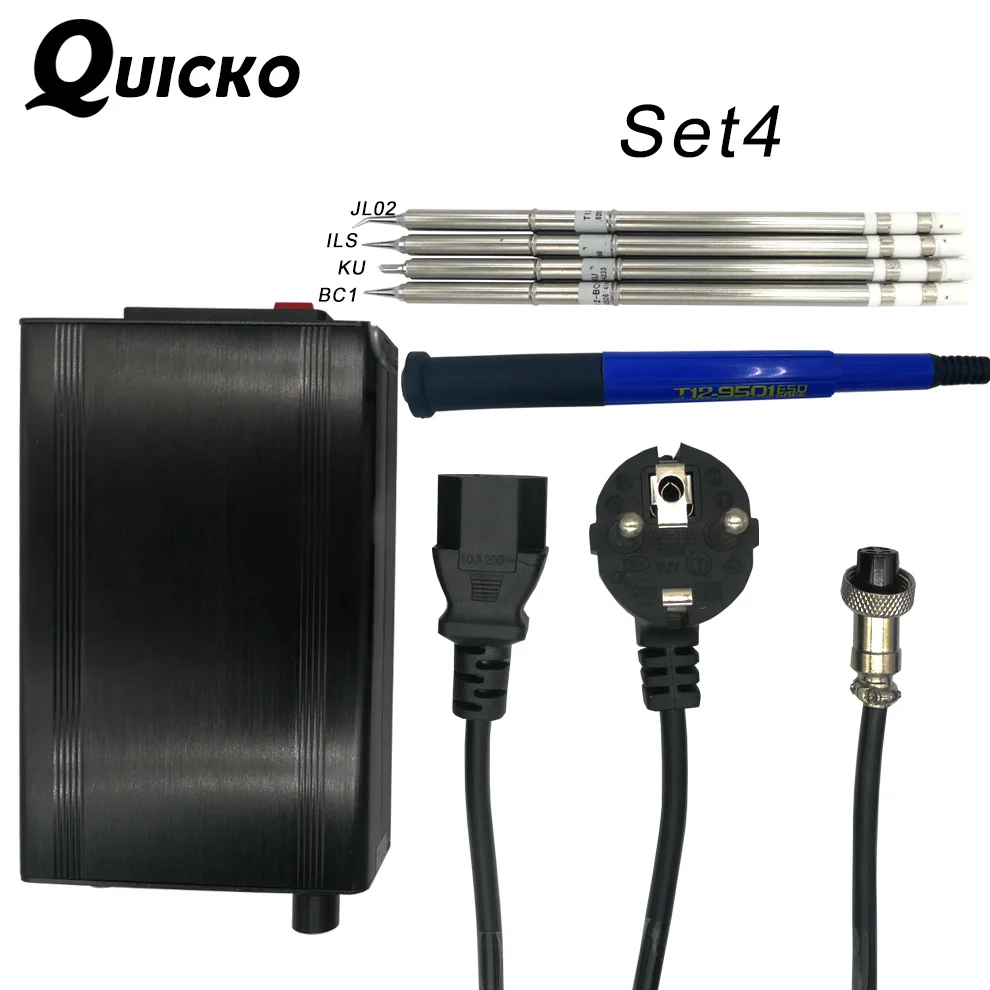 QUICKO STC T12 OLED цифровая паяльная станция T12 с 9501 ручкой ПАЯЛЬНЫЕ НАКОНЕЧНИКИ 108 ВТ большая мощность для HAKKO бессвинцовые железные наконечники