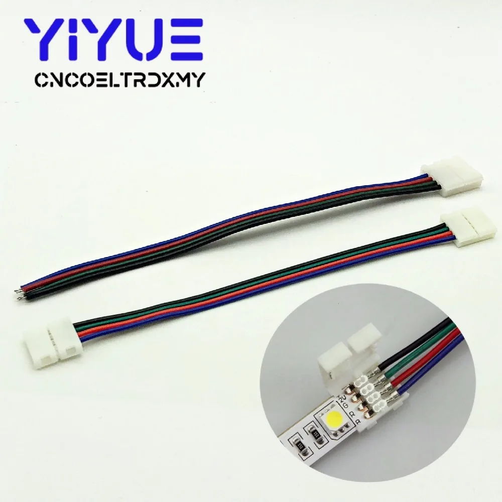 

RGB LED Strip Connector 4pin 10mm Free Welding Connector 5pcs/lot for RGB 5050 LED Strip