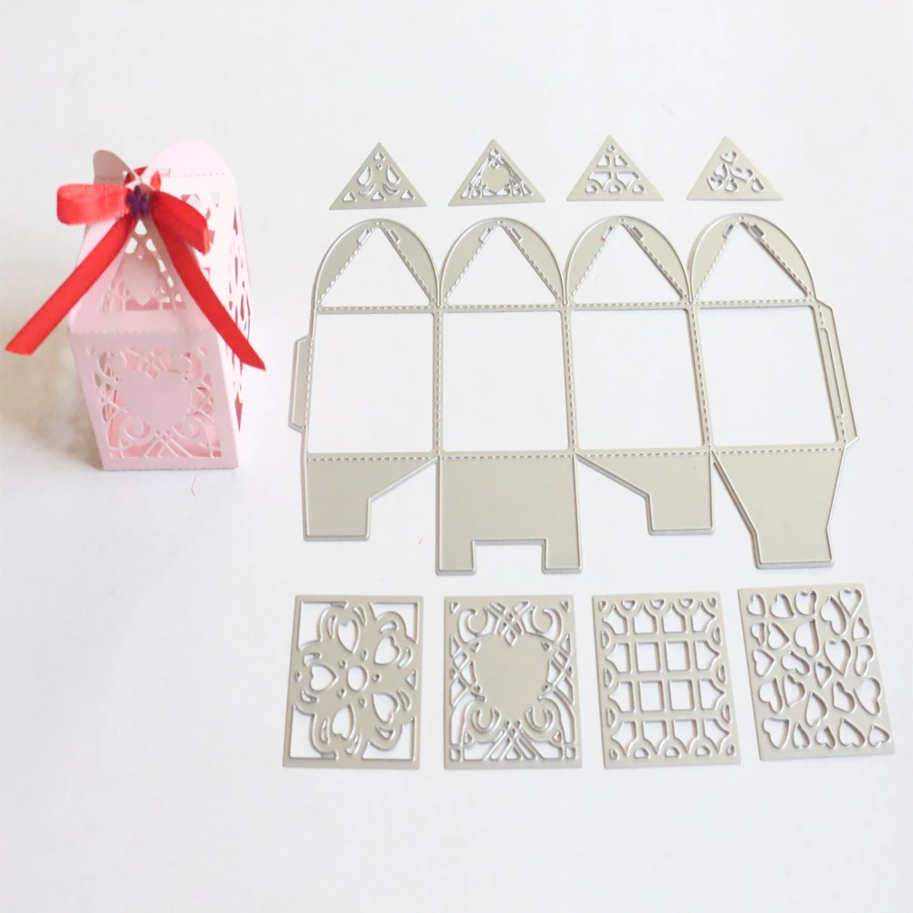 Цветы большое сердце конфеты Подарочная коробка форма металлические Вырубные