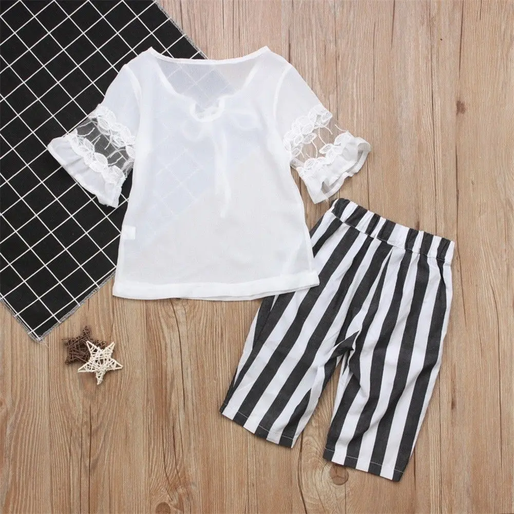 Летняя Новинка 2018 модные повседневные комплекты из 2 предметов для маленьких