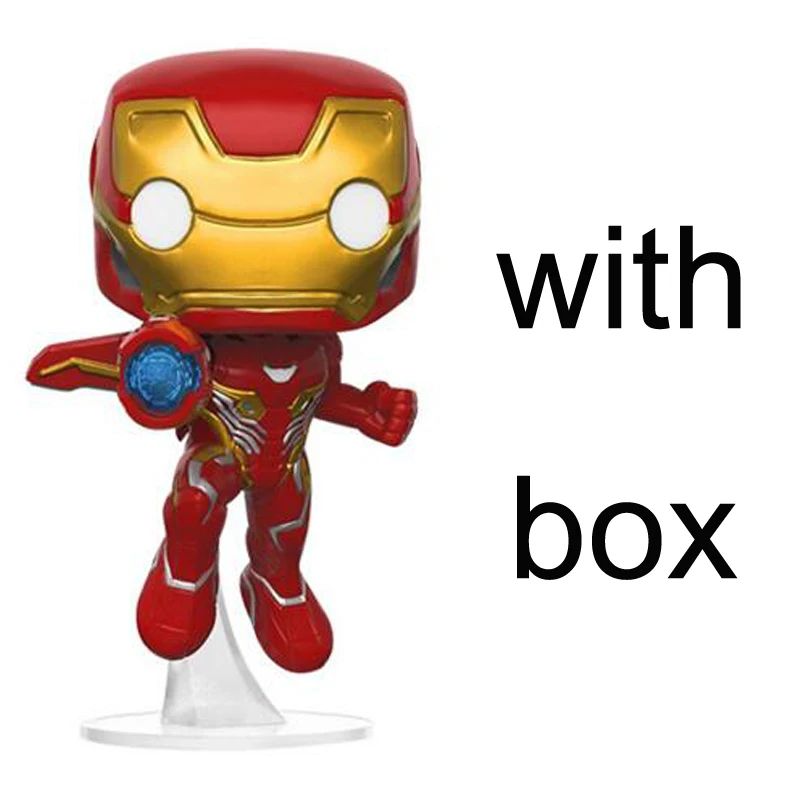 with retail box Мстители Marvel: Бесконечная война танос Железный человек Человек-паук Тор Капитан Американский Веном Халк Черная пантера фигурка виниловая модель игрушки - Цвет: with retail box
