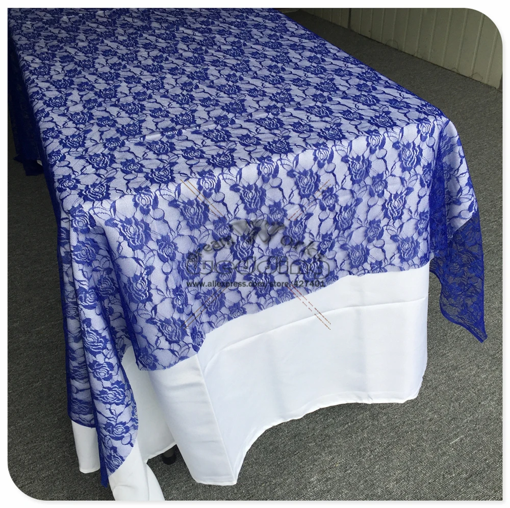 Бесплатная доставка королевский синий кружевной скатерть прямоугольные