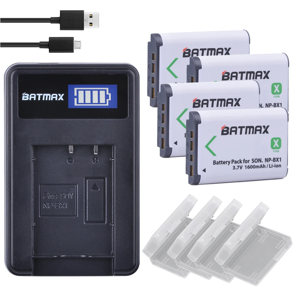 

Batmax 4x NP-BX1 NPBX1 Battery+ LCD USB Charger for Sony ZV1 DSC RX1 RX100 AS100V M3 M2 HX300 HX400 HX50 HX60 GWP88 AS15