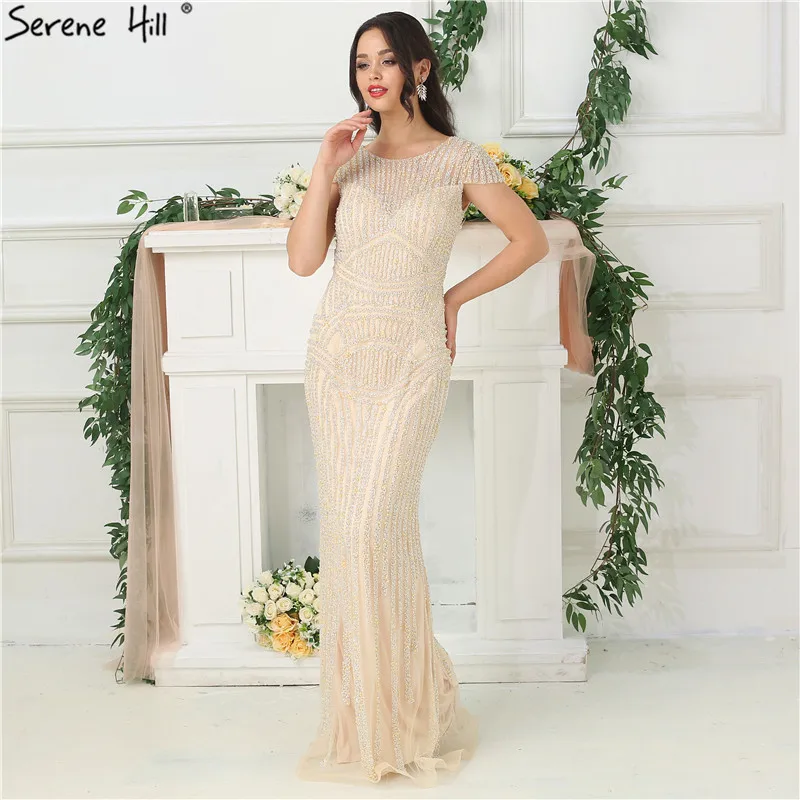 Дубай дизайн телесного цвета без рукавов Роскошные вечерние платья 2021