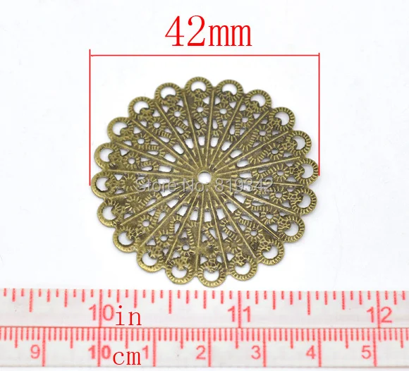 Бесплатная shipping-50Pcs с бронзовой филигранью под старину соединители для
