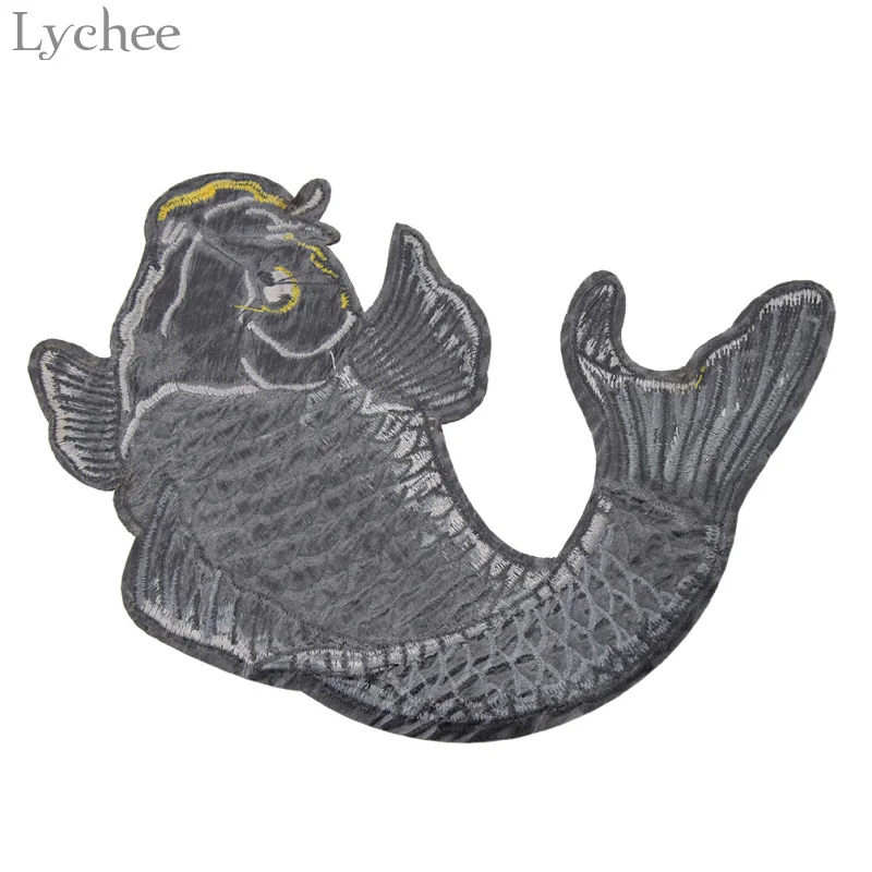 Lychee Life 1 комплект вышитых пластырей Koi Fish вышитый Железный пластырь для