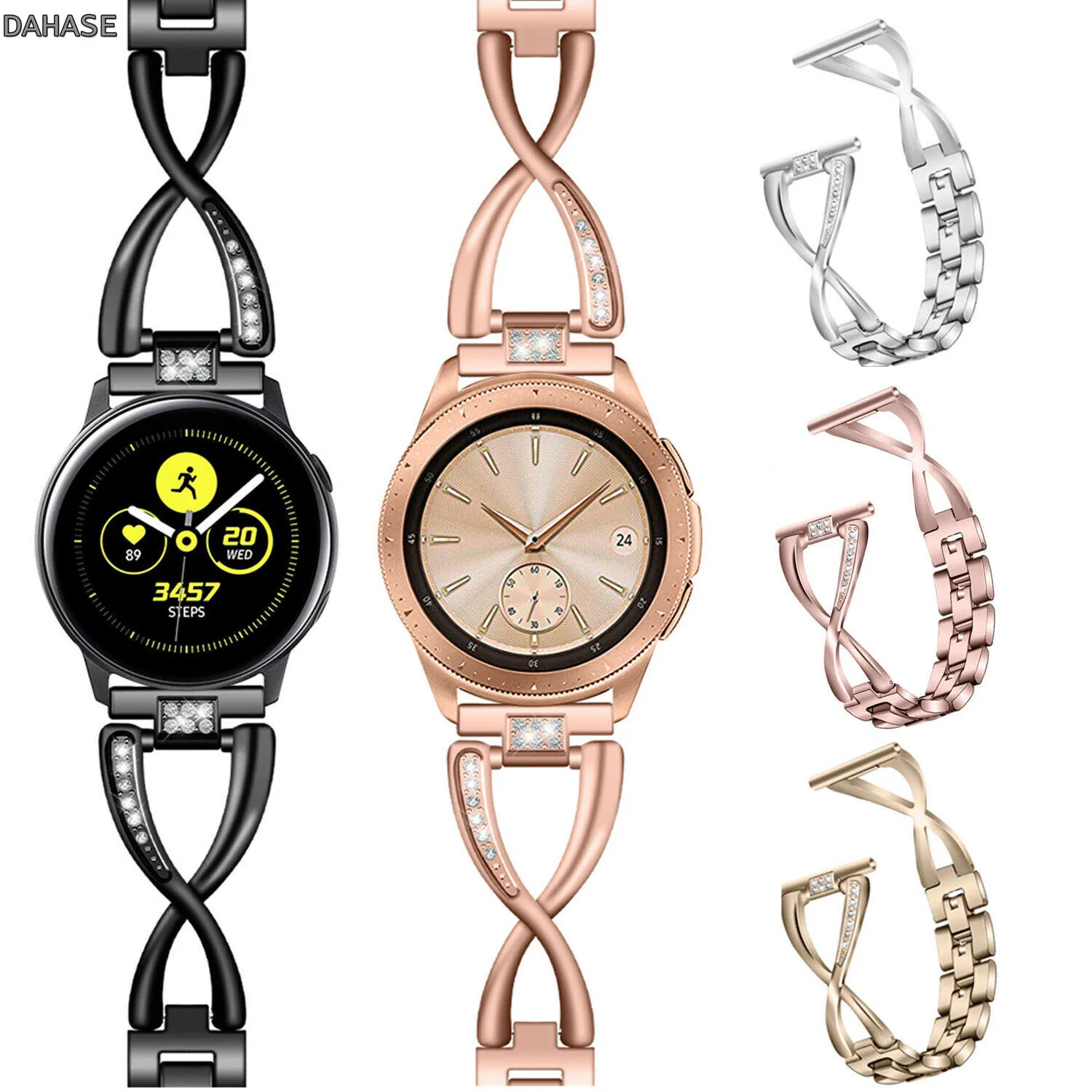 Браслет металлический со стразами для Samsung Gear Sport S2 S3 Galaxy Watch 42 мм 46 браслет Active Band