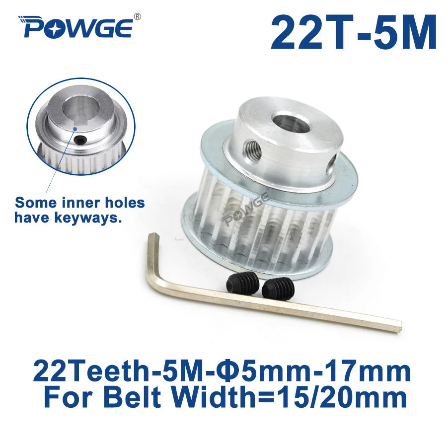 POWGE 22 зубы HTD 5 м Синхронный шкив шпоночным пазом для промышленных ворот диаметр 6/6.