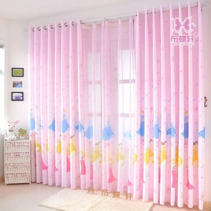Новые розовые шторы для детской комнаты с героями мультфильмов|curtains blackout|curtain wall