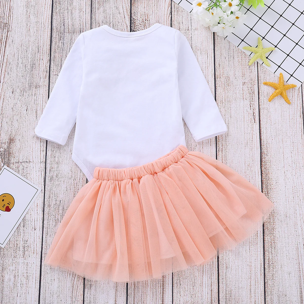 Комплект одежды для маленьких девочек из 2 предметов: топ с длинными рукавами +