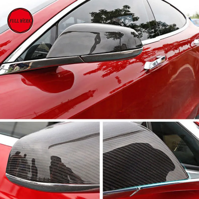 

Carbon Fiber Rearview Side Mirror Covers Caps Protector Direct Add On for 2014-2018 Tesla Model S Exterior Accessories