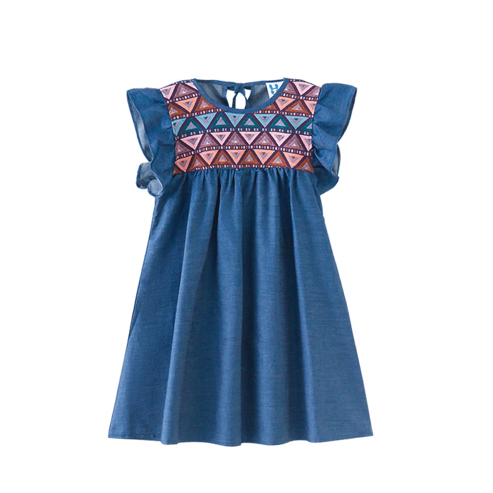 Girls Summer Dresses 2018 Cotton Denim Dress for Little Girl Toddler Size 4 5 6 8 10 12 years | Детская одежда и обувь