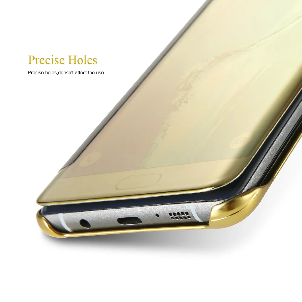 S6 Край Чехол Для Galaxy S7 Ясно Зеркало поверхность Флип Мобильные Телефоны